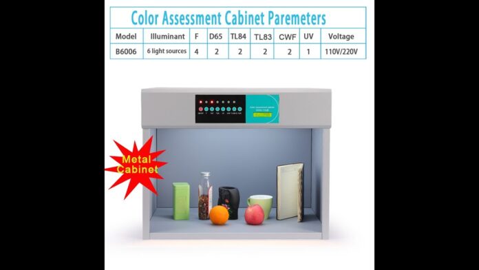 Tiêu đề: Thiết bị đo màu cho công nghiệp giày da và dệt may – Color Assessment Cabinet with D65/TL84/CWF/UV/F/A