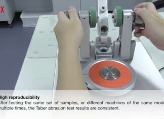 Bí mật của Taber Abrasion Tester TF214 – Giải pháp hoàn hảo cho việc đo lường và kiểm tra chất lượng giày da và dệt may trong công nghiệp